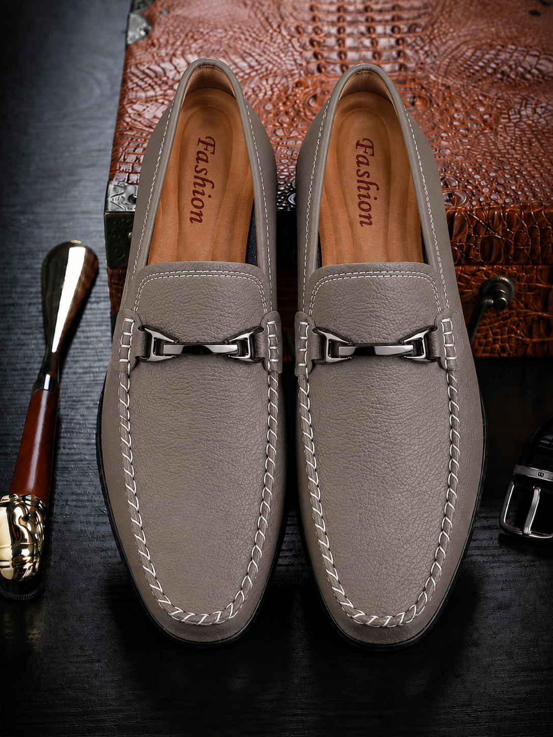 Harrison FlexDrive™ Men’s Leather Driving Loafers – Slip-On Casual Shoes