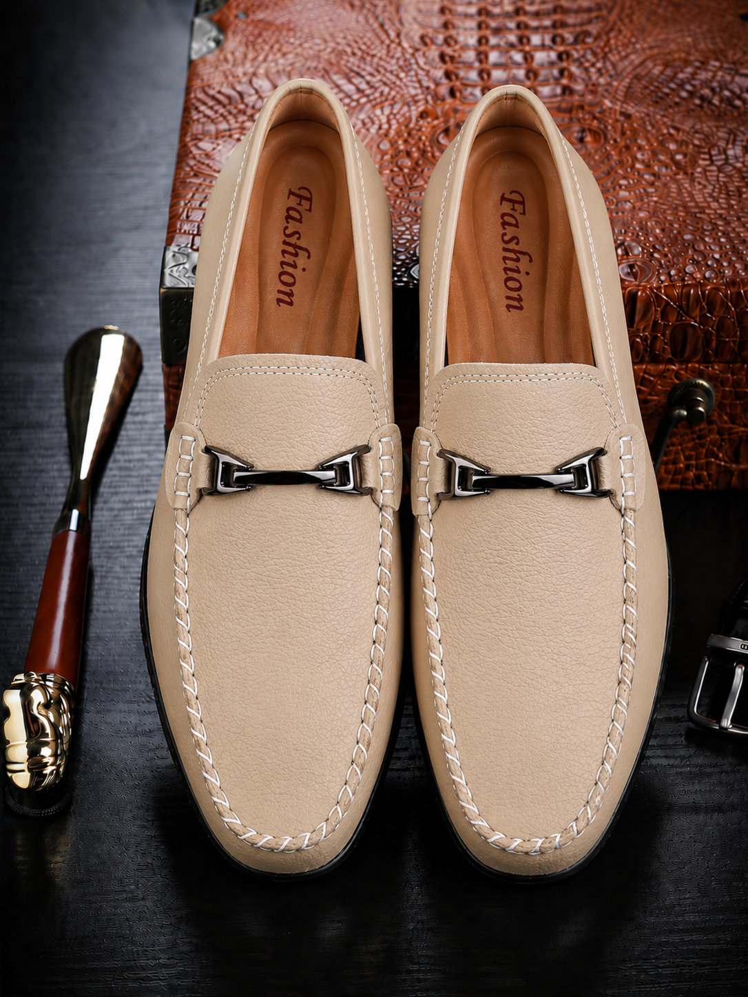 Harrison FlexDrive™ Men’s Leather Driving Loafers – Slip-On Casual Shoes