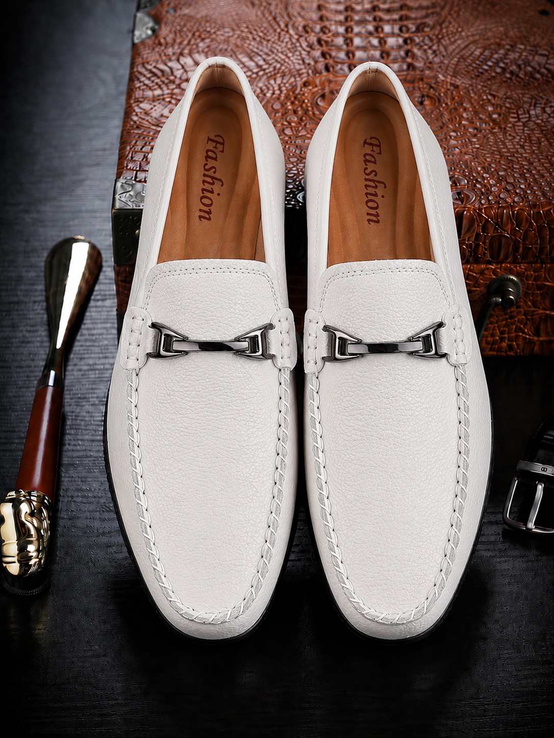 Harrison FlexDrive™ Men’s Leather Driving Loafers – Slip-On Casual Shoes