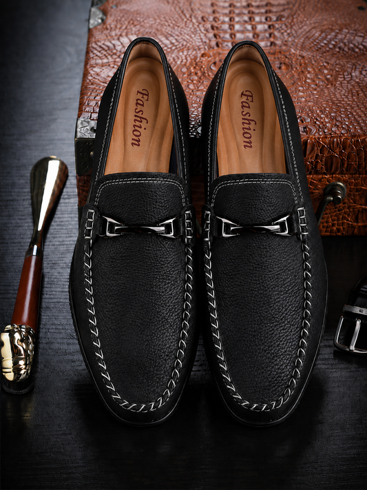 Harrison FlexDrive™ Men’s Leather Driving Loafers – Slip-On Casual Shoes
