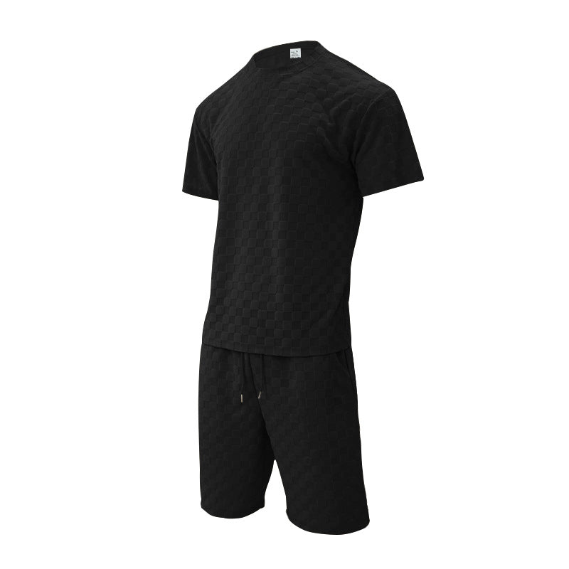 Men's Retro Plaid Two-Piece Loungewear Set