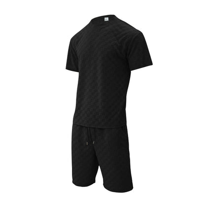 Men's Retro Plaid Two-Piece Loungewear Set - Bellkmart