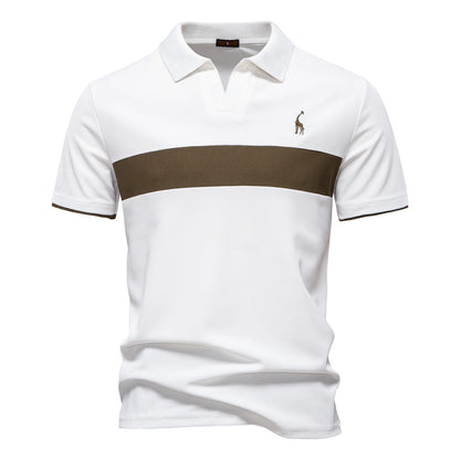 Men's Short-Sleeve Stripe and Embroidered Polo Shirt - Bellkmart