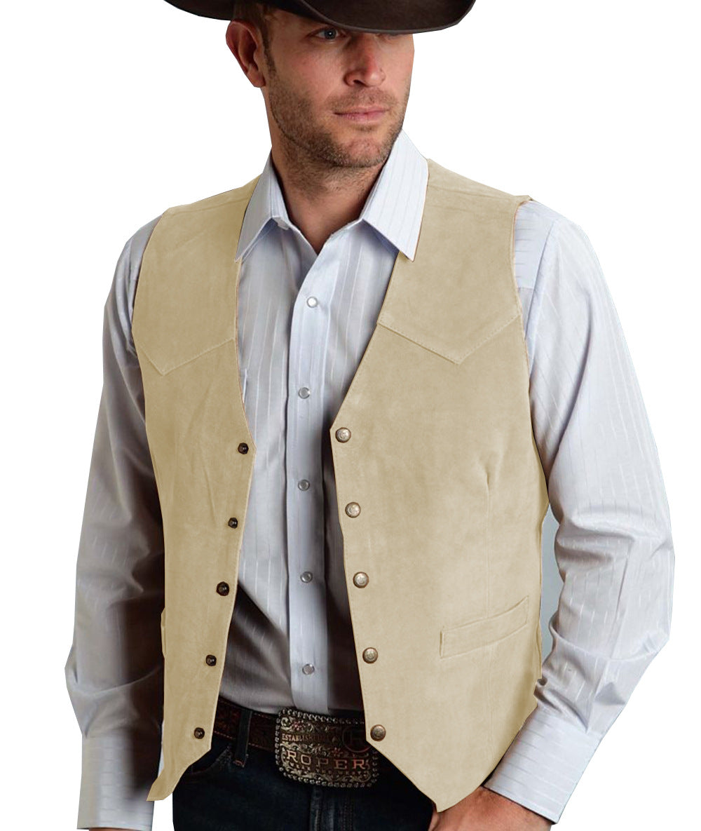 Men's Casual Suede Vest - Bellkmart