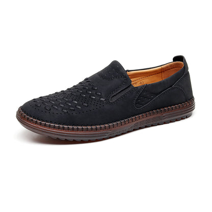Handmade Casual Men's Breathable Casual Leather Shoes - Bellkmart