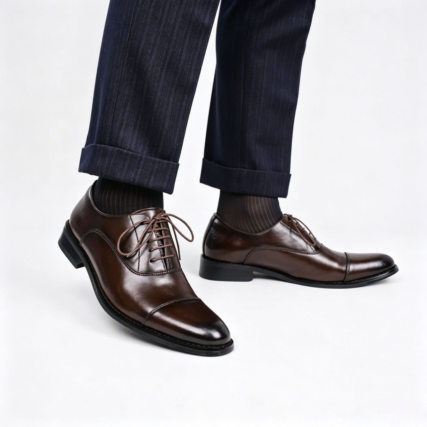 Men’s Cap-Toe Oxford Dress Shoes – Formal Lace-Up Business Shoes