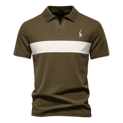 Men's Short-Sleeve Stripe and Embroidered Polo Shirt - Bellkmart