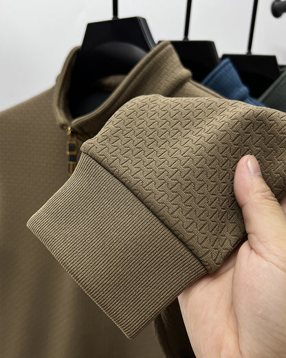 Half-zip Stand Collar Plush Long Sleeve Sweatshirt - Bellkmart