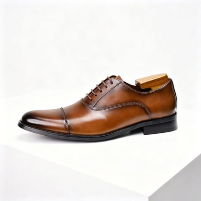 Men’s Cap-Toe Oxford Dress Shoes – Formal Lace-Up Business Shoes