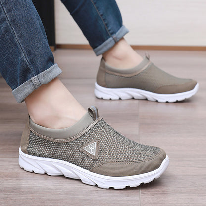 Men's Slip-On Mesh Sneakers with Cushioned Sole and Pull-Tab - Bellkmart