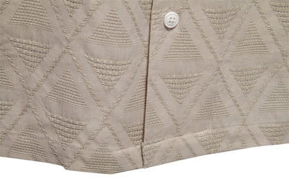 Men's Diamond-Patterned Short-Sleeve Button-Up Shirt - Bellkmart