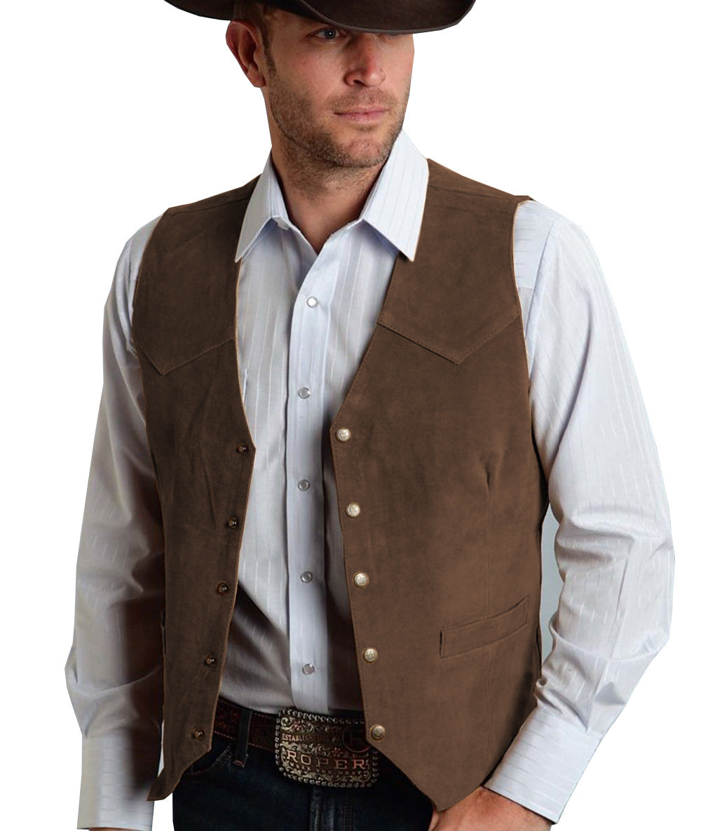 Men's Casual Suede Vest - Bellkmart