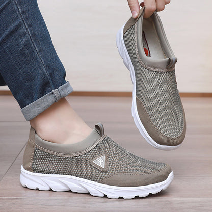 Men's Slip-On Mesh Sneakers with Cushioned Sole and Pull-Tab - Bellkmart