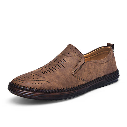 Men's Comfort Handmade Breathable Leather Casual Shoes - Bellkmart