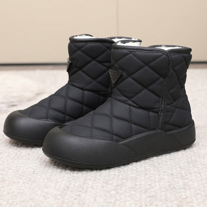 Women's Thick-Soled Fleece Waterproof Warm Snow Boots - Bellkmart