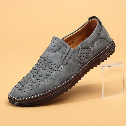Handmade Casual Men's Breathable Casual Leather Shoes - Bellkmart