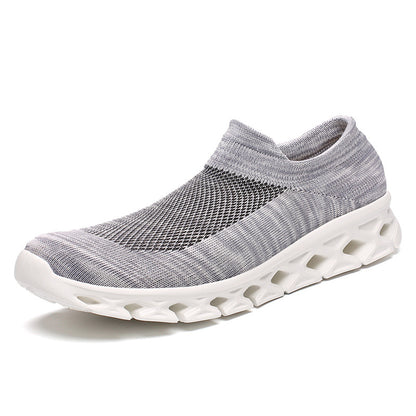 Men Outdoor Walking Flying Woven Breathable Ultra-light Walking Shoes - Bellkmart