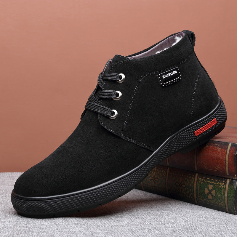 Men's leather & wool warm boots - Bellkmart