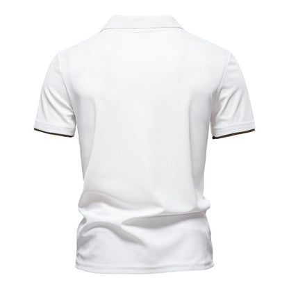 Men's Short-Sleeve Stripe and Embroidered Polo Shirt - Bellkmart