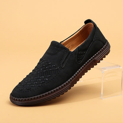 Handmade Casual Men's Breathable Casual Leather Shoes - Bellkmart