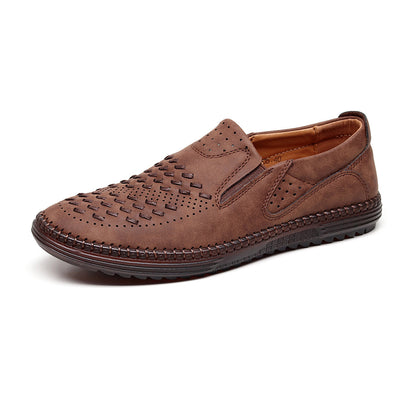Handmade Casual Men's Breathable Casual Leather Shoes - Bellkmart