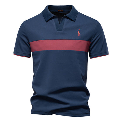 Men's Short-Sleeve Stripe and Embroidered Polo Shirt - Bellkmart