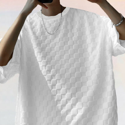 Men's Retro Plaid Two-Piece Loungewear Set - Bellkmart