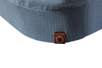 Men's Short-Sleeve Two-Tone Polo Shirt with V-Neck and Ribbed Trim - Bellkmart