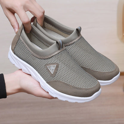 Men's Slip-On Mesh Sneakers with Cushioned Sole and Pull-Tab - Bellkmart