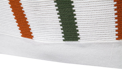 Men's Striped Knitted Polo Shirt with Collar - Bellkmart