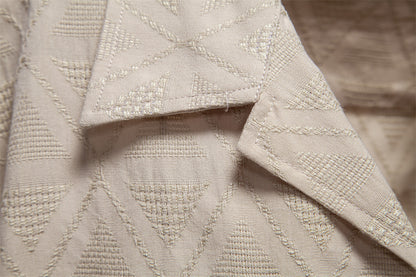 Men's Diamond-Patterned Short-Sleeve Button-Up Shirt - Bellkmart