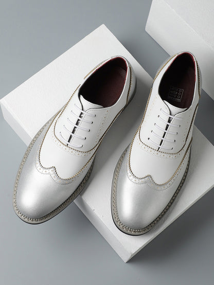 Brogue Carved Color Matching Leather Shoes - Bellkmart