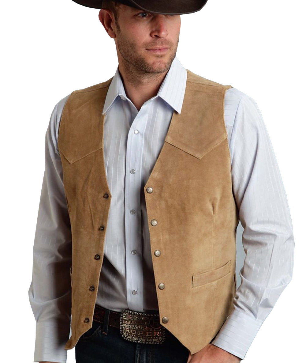 Men's Casual Suede Vest - Bellkmart