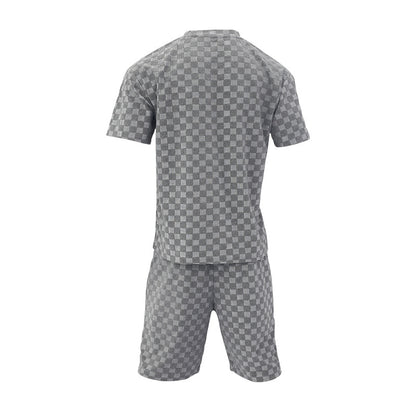 Men's Retro Plaid Two-Piece Loungewear Set - Bellkmart