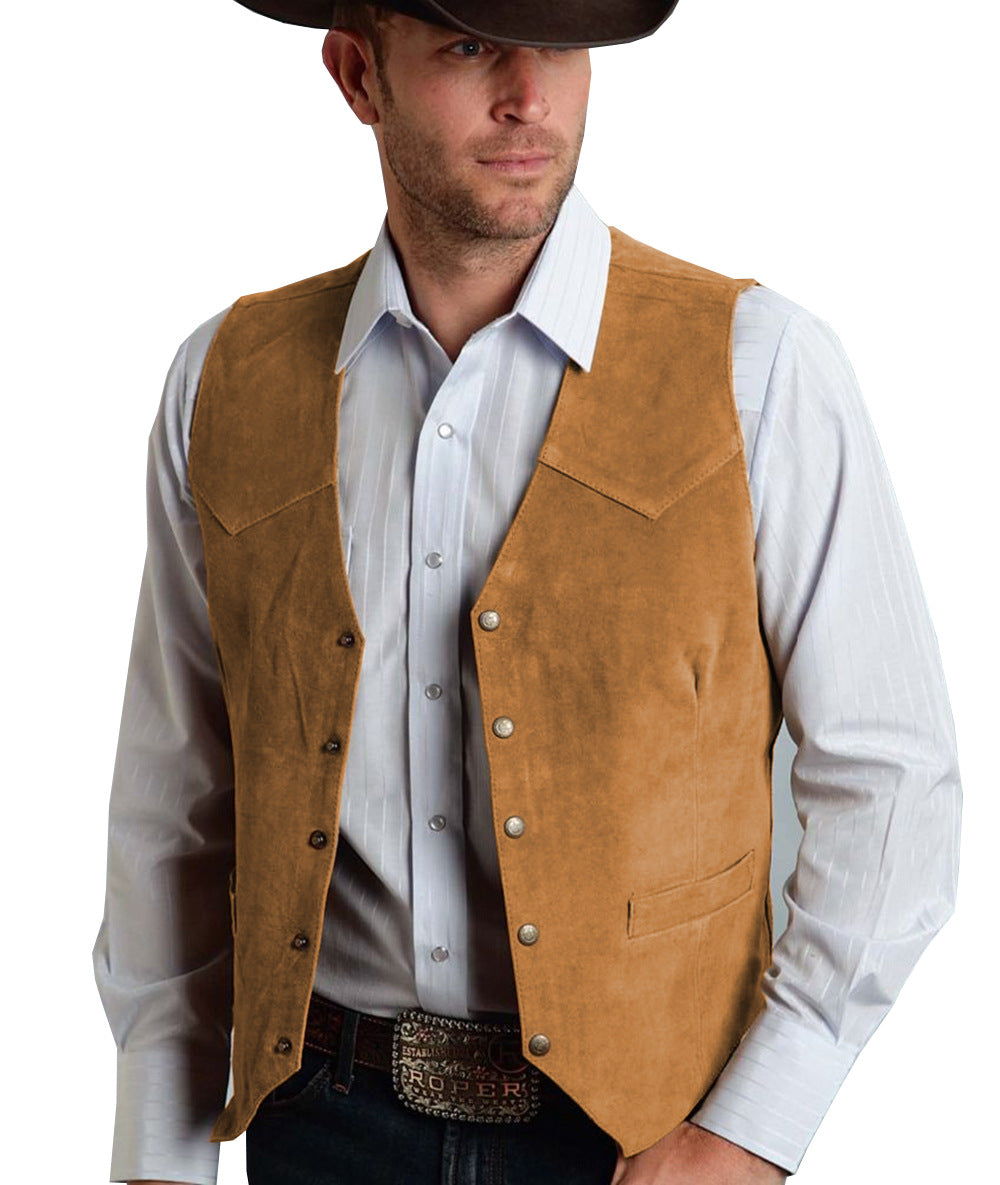 Men's Casual Suede Vest - Bellkmart