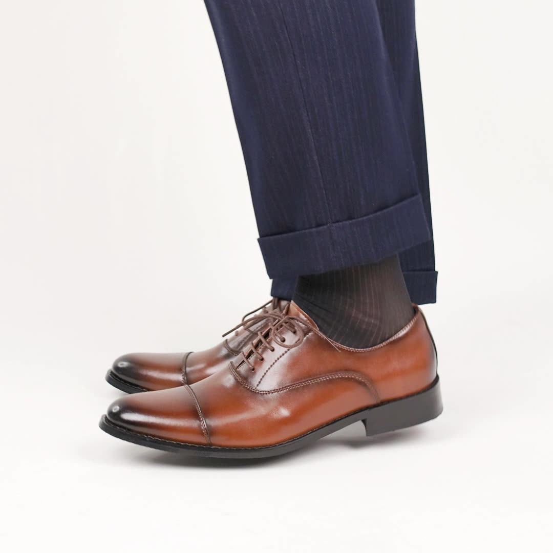 Men’s Cap-Toe Oxford Dress Shoes – Formal Lace-Up Business Shoes