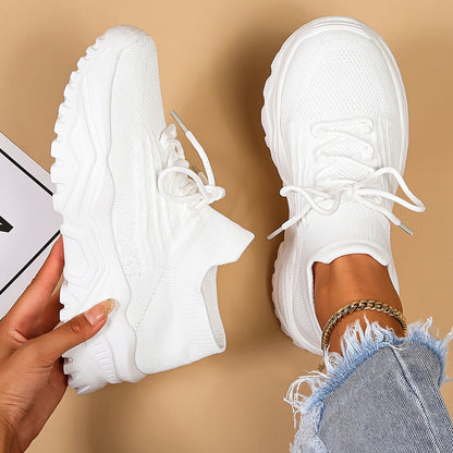 Women's Breathable Knit Chunky Fashion Orthopedic Sneakers - Bellkmart