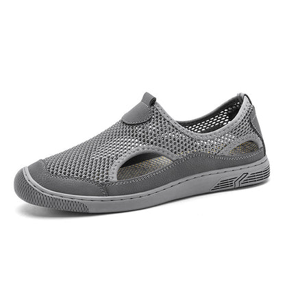Lightweight Mesh Slip-On Athletic Shoes with Ventilation Panels - Bellkmart