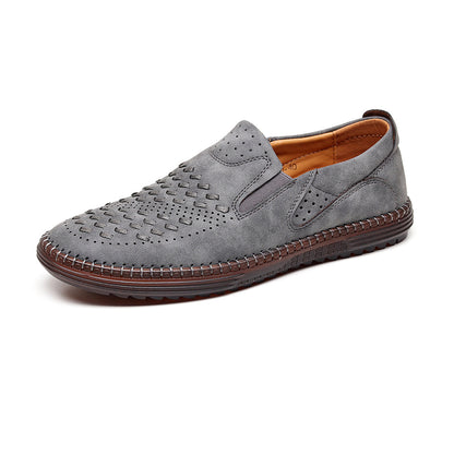 Handmade Casual Men's Breathable Casual Leather Shoes - Bellkmart