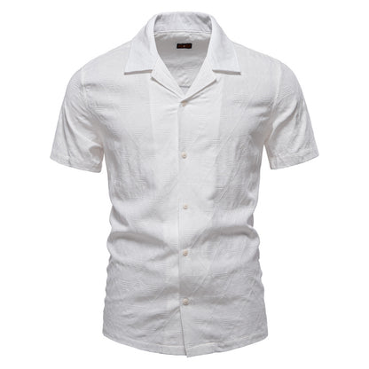 Men's Diamond-Patterned Short-Sleeve Button-Up Shirt - Bellkmart