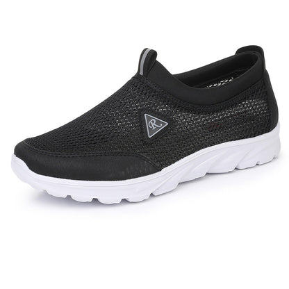 Men's Slip-On Mesh Sneakers with Cushioned Sole and Pull-Tab - Bellkmart