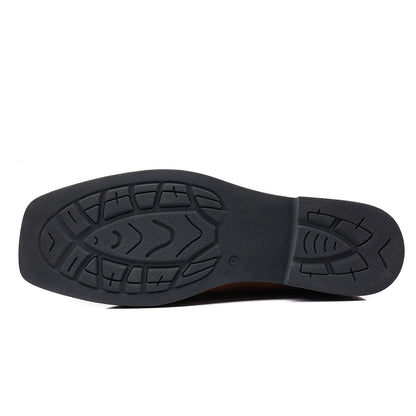 Classic Embroidered Vintage Wide Toe Western Cowboy Boots - Bellkmart