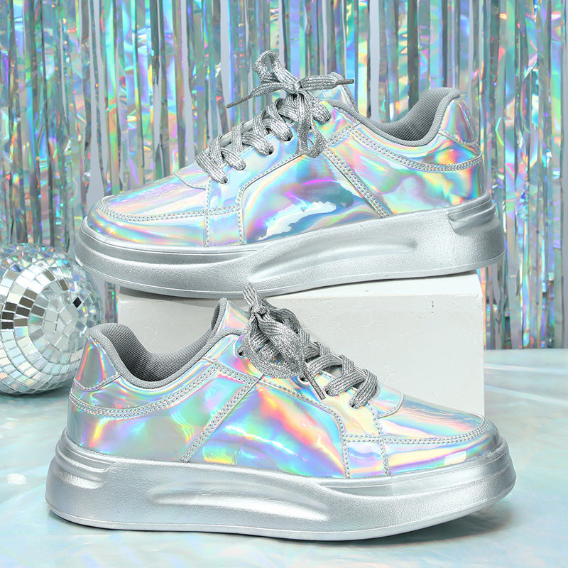 Thick-Soled Sequined Trendy Shoes - Bellkmart