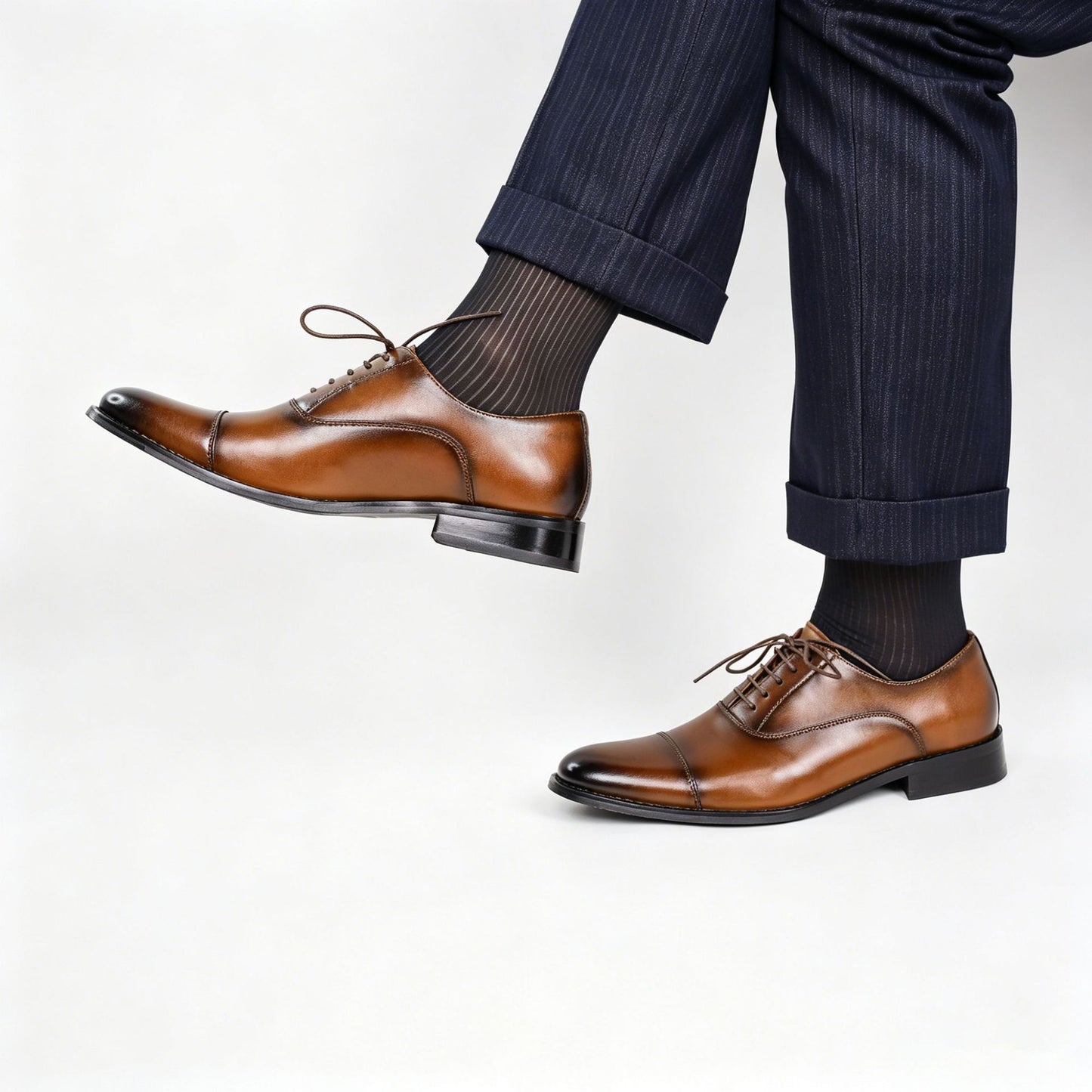 Men’s Cap-Toe Oxford Dress Shoes – Formal Lace-Up Business Shoes