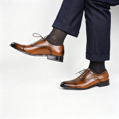 Men’s Cap-Toe Oxford Dress Shoes – Formal Lace-Up Business Shoes