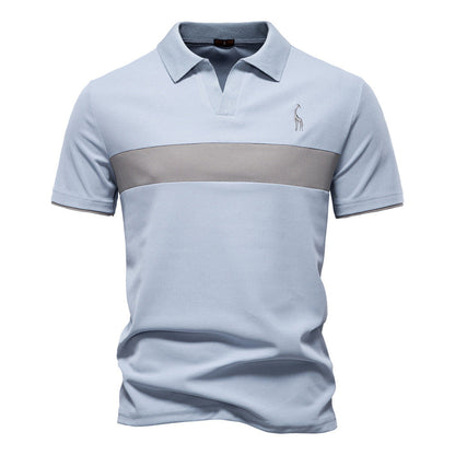 Men's Short-Sleeve Stripe and Embroidered Polo Shirt - Bellkmart