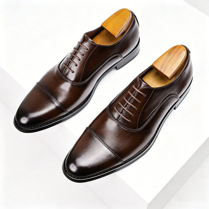 Men’s Cap-Toe Oxford Dress Shoes – Formal Lace-Up Business Shoes