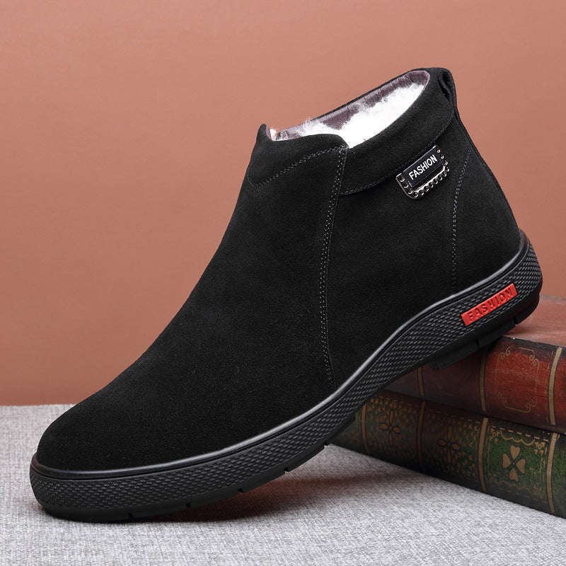 Men's leather & wool warm boots - Bellkmart