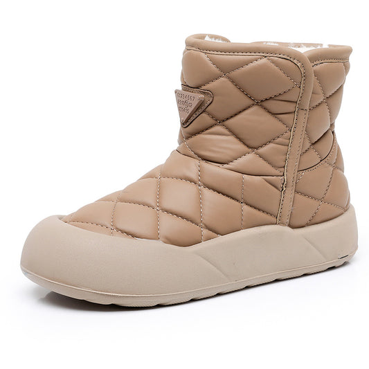 Women's Thick-Soled Fleece Waterproof Warm Snow Boots - Bellkmart