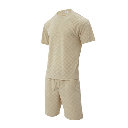 Men's Retro Plaid Two-Piece Loungewear Set - Bellkmart